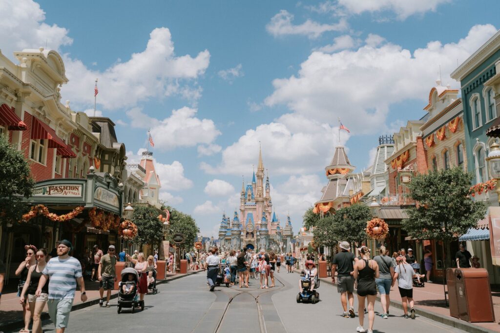 Main Street e il Castello in secondo piano al Parco Walt Disney