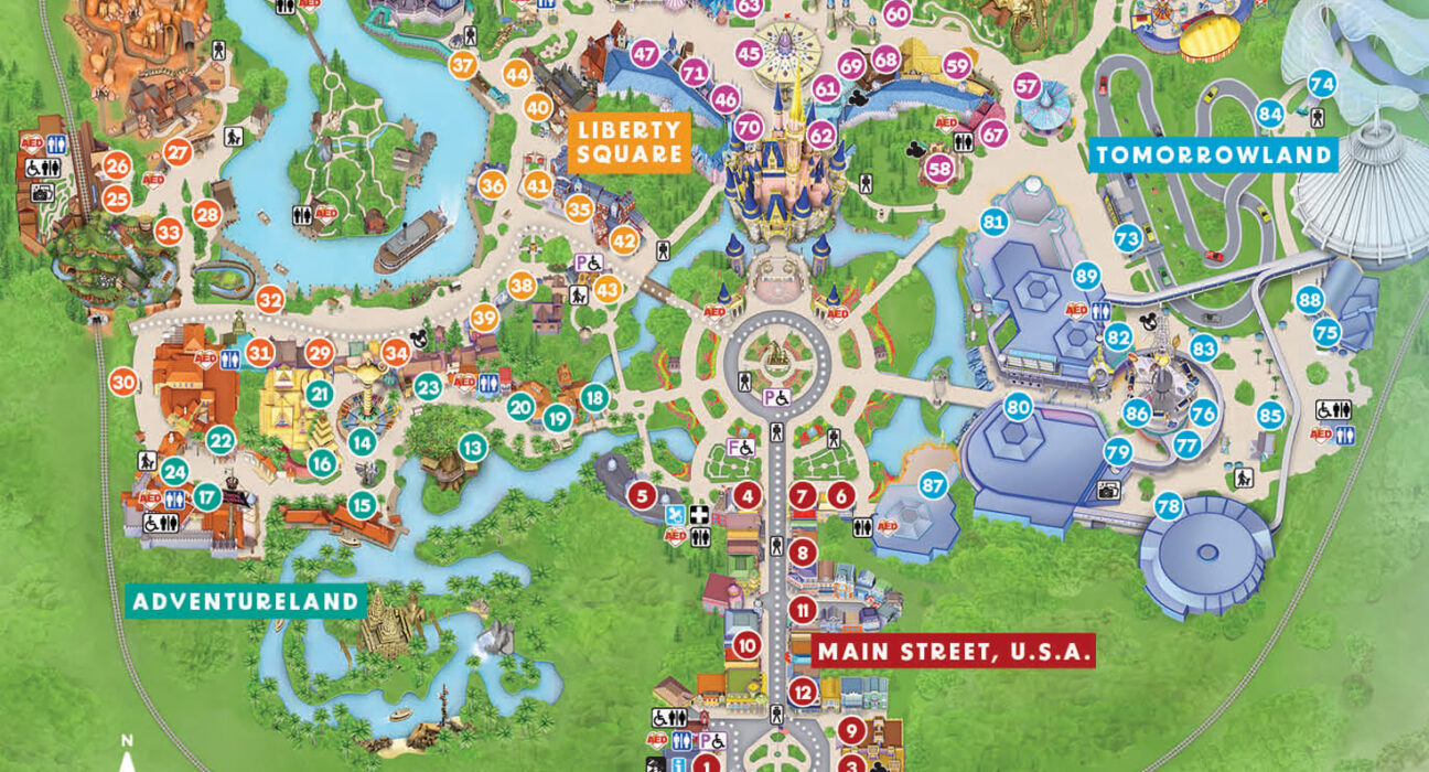 Mappa 2024 Magic Kingdom Orlando con dettagli