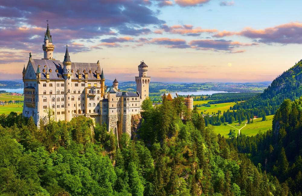 Castello di Neuschwanstein vista lago