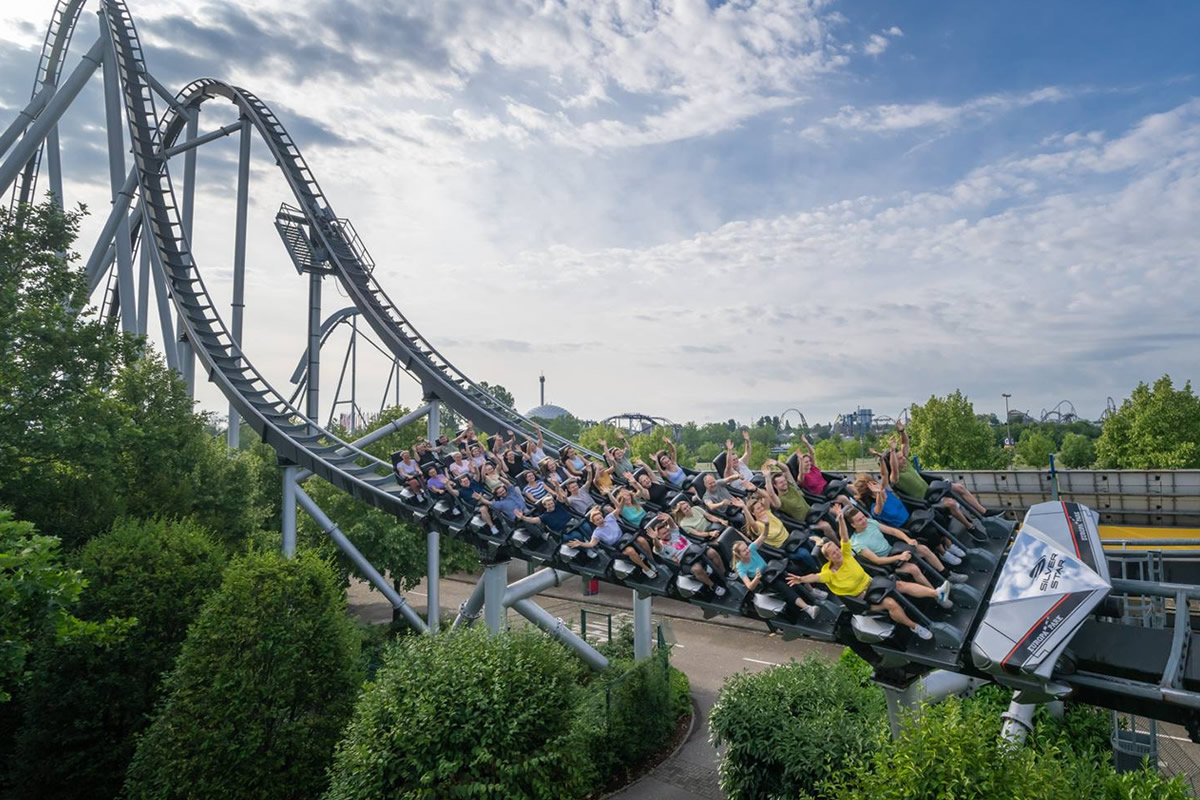 Attrazione Silver Star Novità 2024 a Europa Park, una delle montagne russe più alte d'Europa