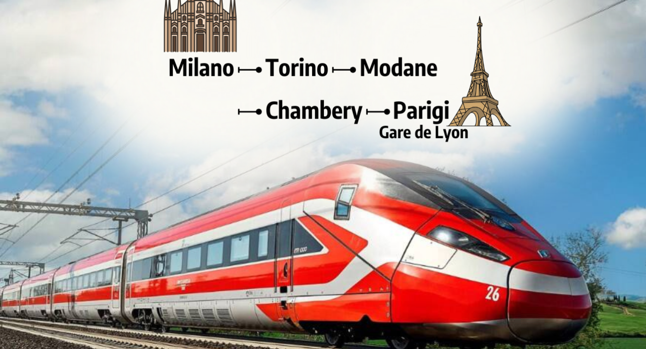 Treno alta velocità frecciarossa tratta Milano - Torino - Parigi